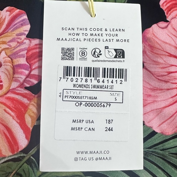 Maaji Long Sleeve Bikini Set Tropical Floral with Toucans Print - Picture 5 of 6